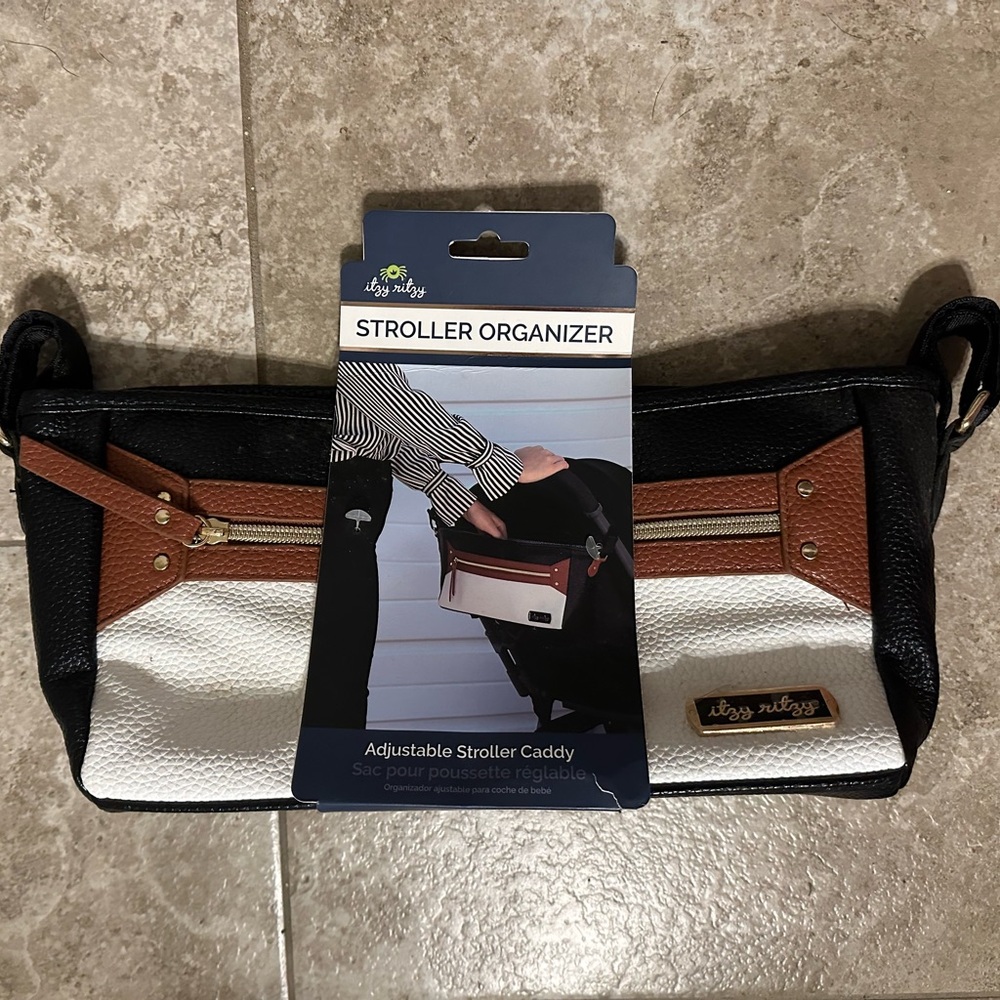 Itzy Ritzy Stroller Caddy - coffee and cream